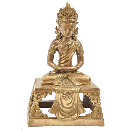 179 - A Chinese brass sculpture of a bodhisattva, circa 18th century, 18.5cm h