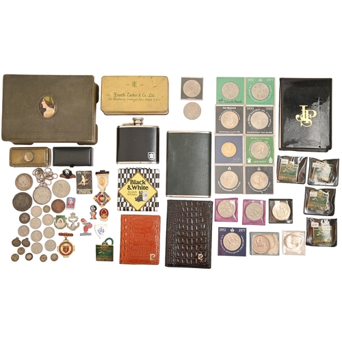 190 - Miscellaneous British coins, including 1797 'Cartwheel' penny, 1819 Crown, later commemorative coins... 