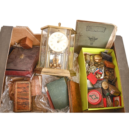 249 - Miscellaneous army tunic buttons, lighters, a clock, books and bygones, etc