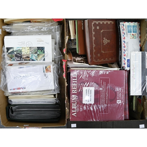 273 - Postage stamps. Miscellaneous first day covers, albums, unopened packs of SG leaves, etc... 