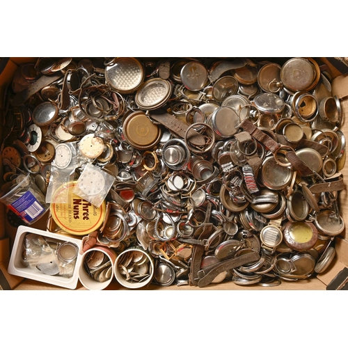 320 - Miscellaneous wrist and pocket watch parts, late 19th - mid 20th c, including silver... 