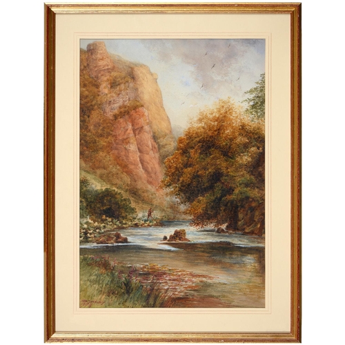 382 - John Thorley (1859-1933) - Dovedale, signed and dated 1898, watercolour, 49 x 34cm