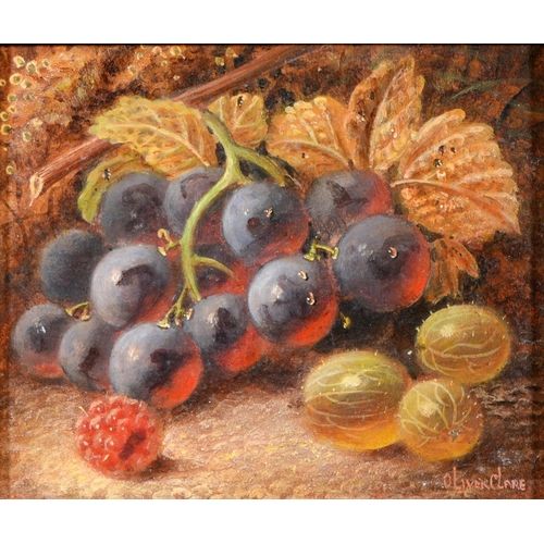 387 - Oliver Clare (1853-1927) - Still Life with Gooseberries, Grapes and a Raspberry; Still Life with App... 