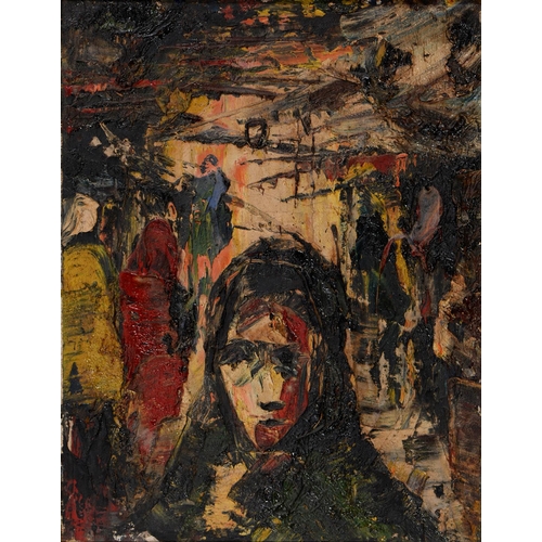 394 - Modern British School - Head of a Woman, oil on canvas, 44 x 34cm