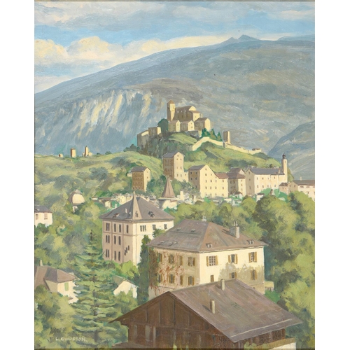 396 - Edward Leslie Gunston (1895-1988) - An Italian Hill Town, signed, oil on board, 49 x 39cm, another b... 