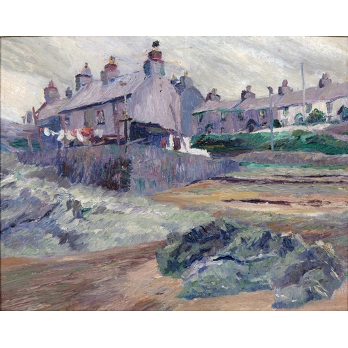 400 - Arthur Henry Andrews (1906-1966) - Cottages on the Shore, bears inscription verso, oil on board, 34.... 