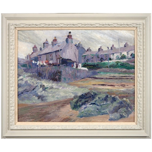 400 - Arthur Henry Andrews (1906-1966) - Cottages on the Shore, bears inscription verso, oil on board, 34.... 