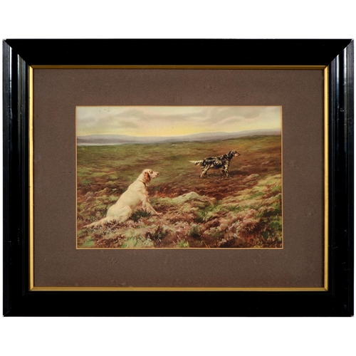 406 - After Maud Earl - Setters; Spaniels, a pair, reproductions printed in colour, 21.5 x 30.5cm, ebonise... 