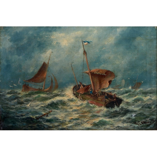 413 - J Wingate - A Fine Breeze, signed and dated probably '37, oil on canvas, 45 x 60cm and English Schoo... 