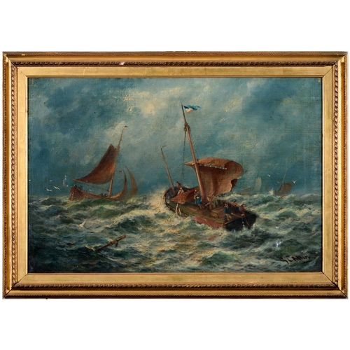 413 - J Wingate - A Fine Breeze, signed and dated probably '37, oil on canvas, 45 x 60cm and English Schoo... 