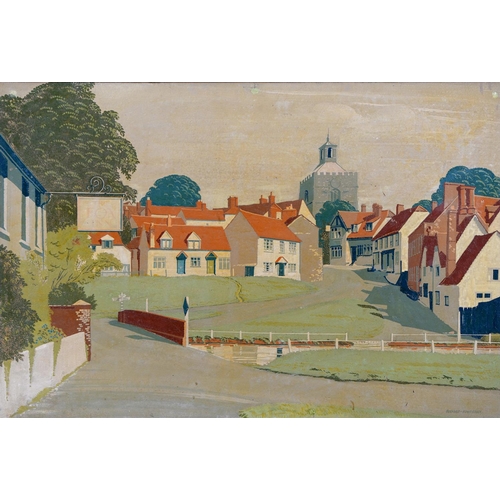 417 - Bernard John William Bowerman (1905-1989) - Finchingfield, signed, oil on board, 75 x 110cm... 