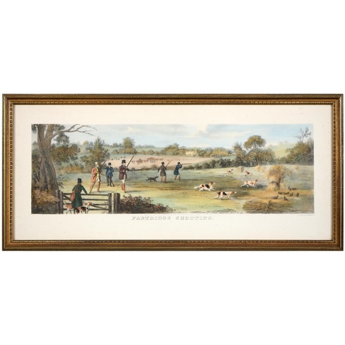 418 - T Sutherland - Partridge Shooting, a set of four, 20th c reprints in colour, 31.5 x 75cm... 