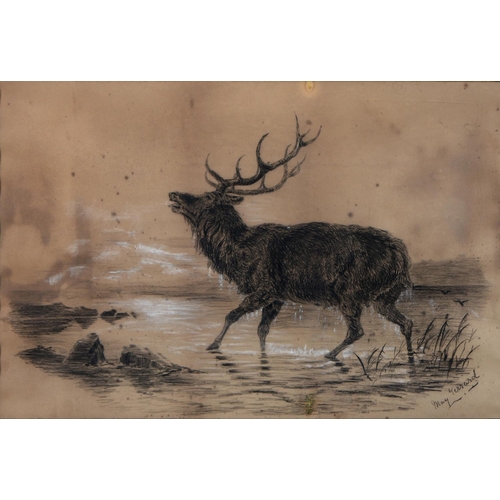 419 - May Gerrard after Sir Edwin Henry Landseer - The Bellowing Stag, two, both signed, black and white c... 