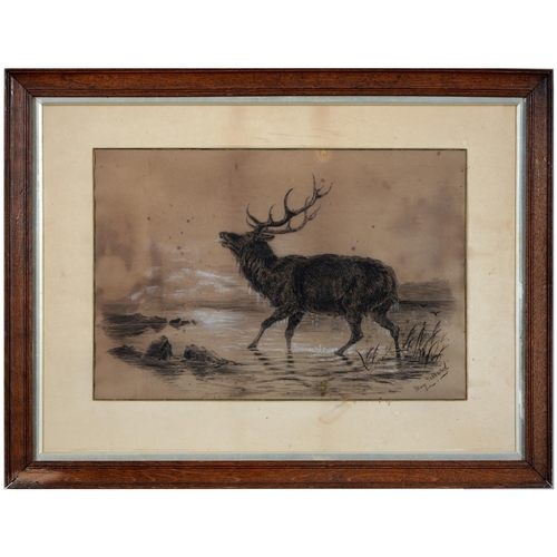 419 - May Gerrard after Sir Edwin Henry Landseer - The Bellowing Stag, two, both signed, black and white c... 