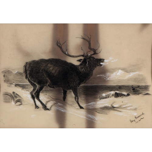 419 - May Gerrard after Sir Edwin Henry Landseer - The Bellowing Stag, two, both signed, black and white c... 