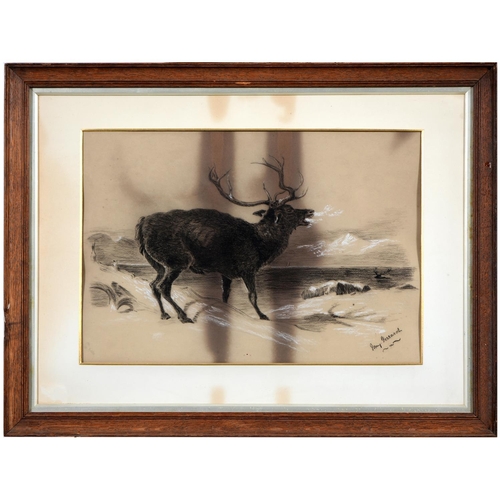 419 - May Gerrard after Sir Edwin Henry Landseer - The Bellowing Stag, two, both signed, black and white c... 