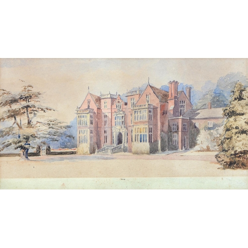 470 - English School, 1887 – Lutwyche Hall Shropshire, watercolour, signed on the mount with initials C.E.... 