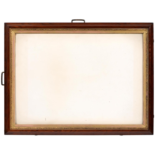 476 - J & W Vokins. A portable Victorian rosewood bolection picture frame, with gilt slip, the hinged ... 