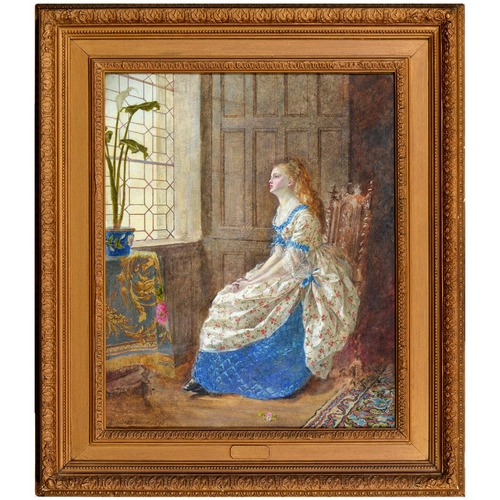 491 - Charles Haigh Wood ARE (1856-1927) - Daydreams, signed and dated 1875, pastel on (probably) paper la... 