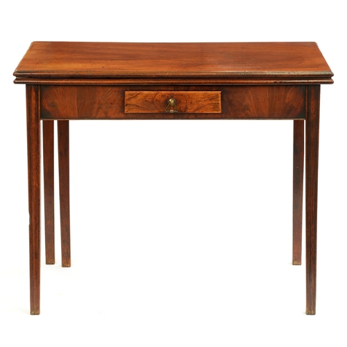 517 - A George III mahogany tea table, with moulded lip, on moulded legs, 75cm h; 45 x 91cm... 