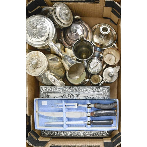 826 - Miscellaneous plated ware, to include a Victorian tea and coffee service