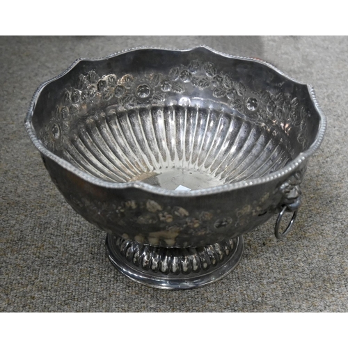 837 - An EPNS punch bowl, 20th c, 32cm diam