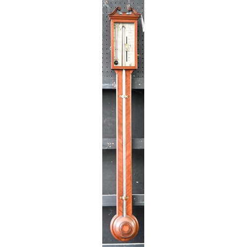 276 - A mahogany exposed tube stick or cistern barometer, Salteri & Co 3 Long Lane, early 19th c, in f... 