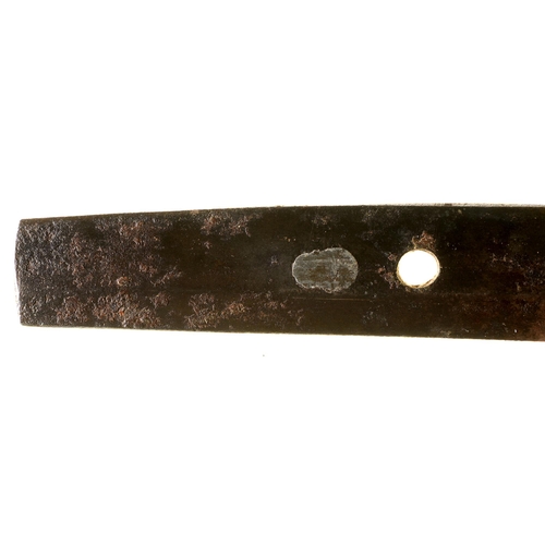 1000 - An O-suriage Wakizashi in Koshirae

Sugata:  Shinogi-Zukuri Iori-mune with torii-zori
Nagasa:. 40.1c... 