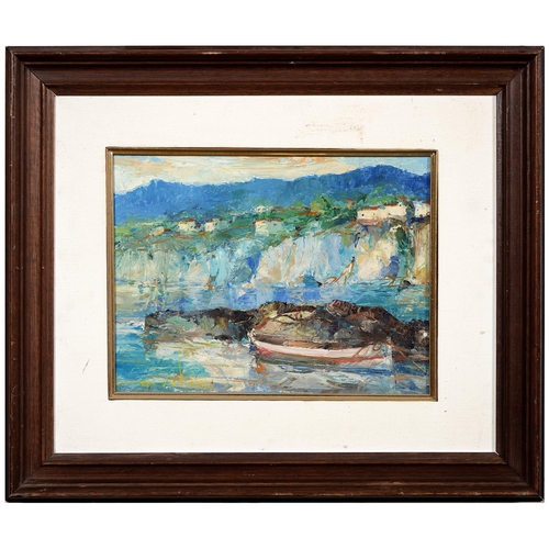 1035 - Neapolitan School, 20th c - The Bay of Naples, indistinctly signed, acrylic on board, 23 x... 