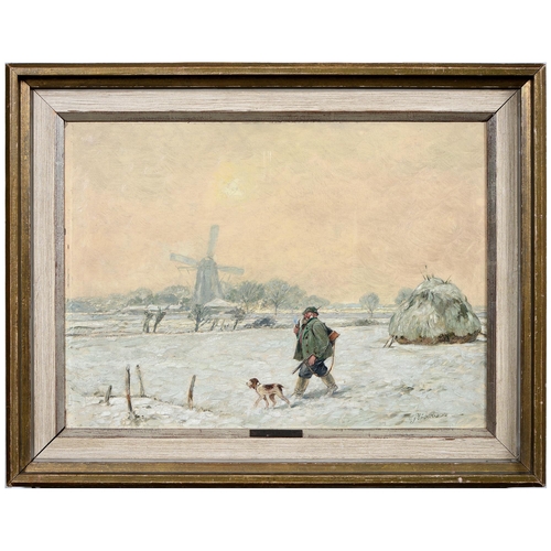 1039 - Carl Plückebaum (1880-1952), Dusseldorf Neo-Impressionist - A Winter Shoot, a ge... 