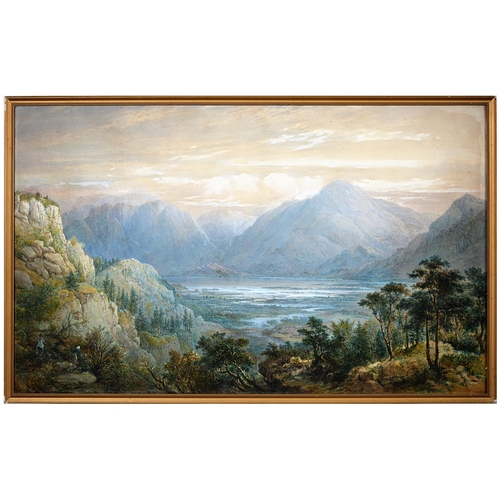 1053 - Charles Nicholls Woolnoth RSW (1815-1906) - Extensive Mountainscape, signed, watercolour, 60 x 99cm... 