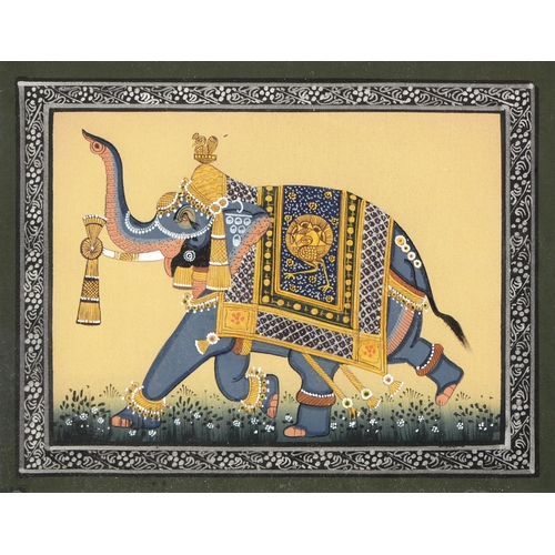 1067 - Indian School, first-half 20th c - Rama Holding an Arrow, mixed media, picked out in gilt, 28 x... 