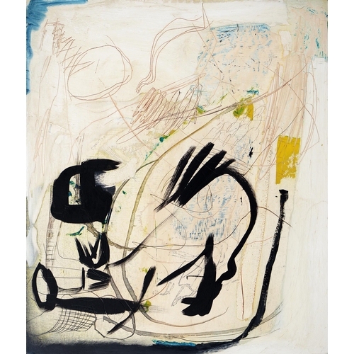 1075 - Arthur Lanyon (1985 - ) - Husky, signed and inscribed verso, mixed media on board, 68 x 58cm... 