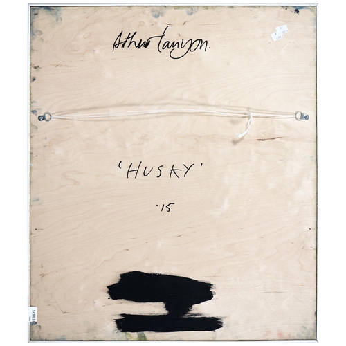 1075 - Arthur Lanyon (1985 - ) - Husky, signed and inscribed verso, mixed media on board, 68 x 58cm... 