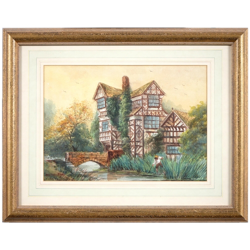 1080 - John Thorley (1859 - 1933) - Little Moreton Hall, Cheshire, signed and inscribed, watercolour, 26.5 ... 