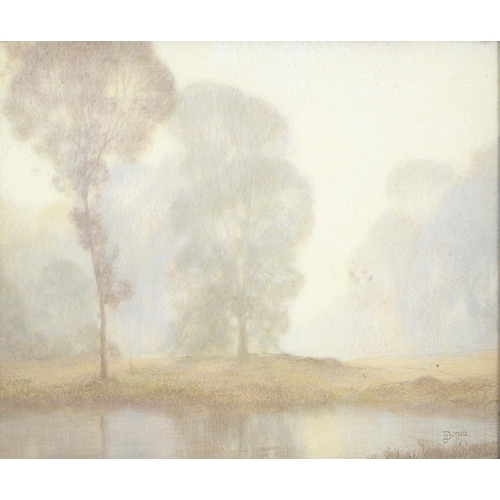 1102 - Harold John Dutton (1889 - 1971) - Morning Mists, pastel, 37 x 44cm