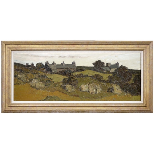 1111 - Tom Gerrard (1923-1976) - Gwyndy Anglesey, signed, inscribed verso, oil on board, 33.5 x 89cmTom Ger... 