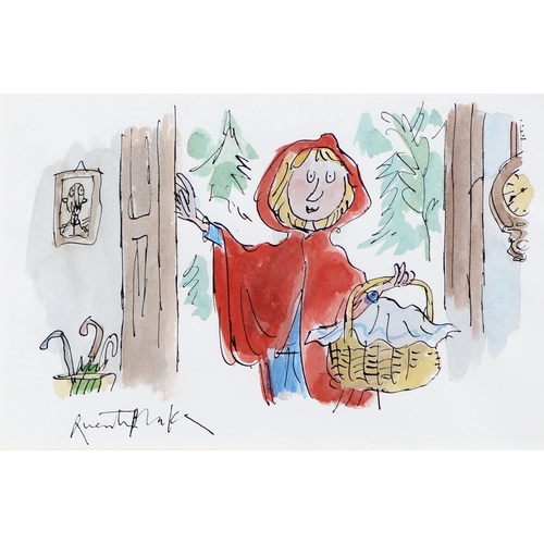 1119 - Sir Quentin Blake CH, CBE (1932 - ) - Little Red Riding Hood, pen, ink and watercolour, 11.5 x 18cmP... 