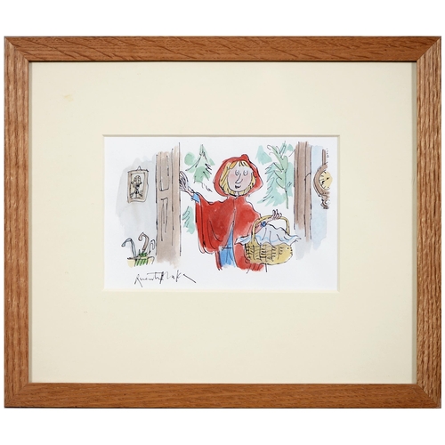 1119 - Sir Quentin Blake CH, CBE (1932 - ) - Little Red Riding Hood, pen, ink and watercolour, 11.5 x 18cmP... 