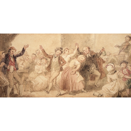 1123 - John Masey Wright OWS (1777-1866) - A Country Dance, watercolour, 88 x 172mm