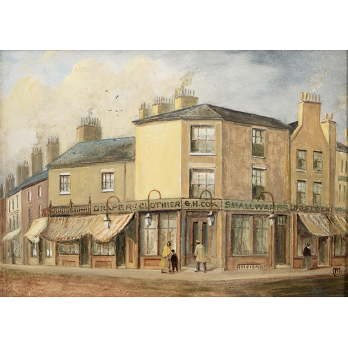 1125 - Thomas Cooper Moore (1827-1901) - Charlotte Street Nottingham, signed, oil on board, 21 x 29.5cmChar... 