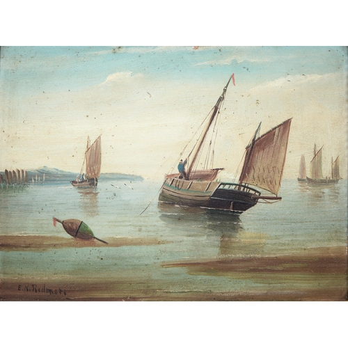 1132 - Edward King Redmore (1860-1941) - Shipping Scenes, a pair, both signed, oil on board, 21.5 x 29cm (2... 