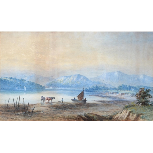 1138 - John Francis Branegan (1843-1909) - Lake Windermere, signed and inscribed watercolour,  30 x 51cm an... 