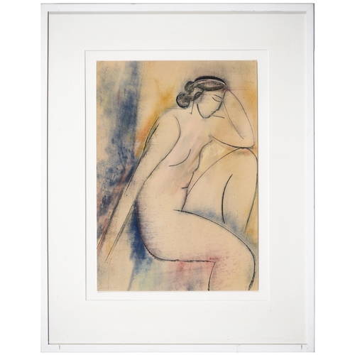 1142 - Mary Stork (1938-2007) - Repose, signed and dated 6.4.98, charcoal and pastel, 49 x 34cm... 