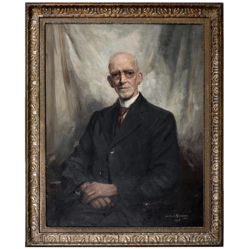 1146 - Arthur Spooner RBA (1873-1962) - Portrait of a Gentleman, seated half length with hands folded, sign... 