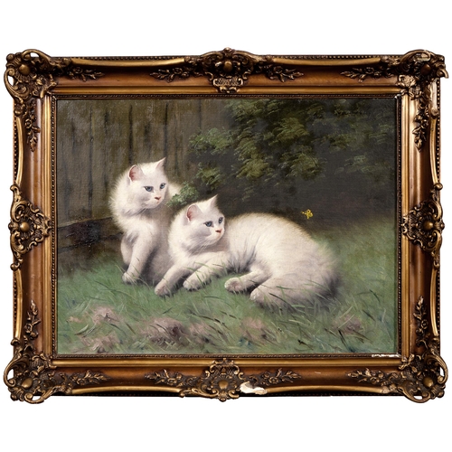 1148 - Beno Boleradszky (1885-1957) - Two Cats, signed, oil on canvas, 58.5 x 78cm