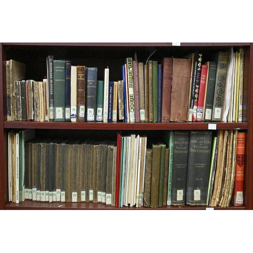 1369 - Books. 9 shelves of ex-library stock, 19th c & later, including local interest and pamphlets, th... 