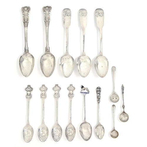 240 - Miscellaneous silver tea and other spoons, William IV and later, 6ozs 13dwts