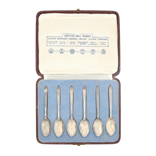 248 - A set of six Elizabeth II commemorative silver teaspoons, crown terminal, by Roberts & Belk Ltd,... 