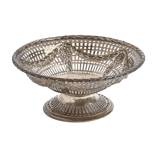 274 - A Victorian silver bonbon dish, stamped with festoons and pierced, 12.5cm diam, by Charles Stuart Ha... 